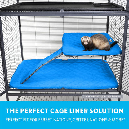 Paw Inspired Fitted Fleece Cage Liner Set for Ferret Nation, Critter Nation Single Unit (Bottom Pan