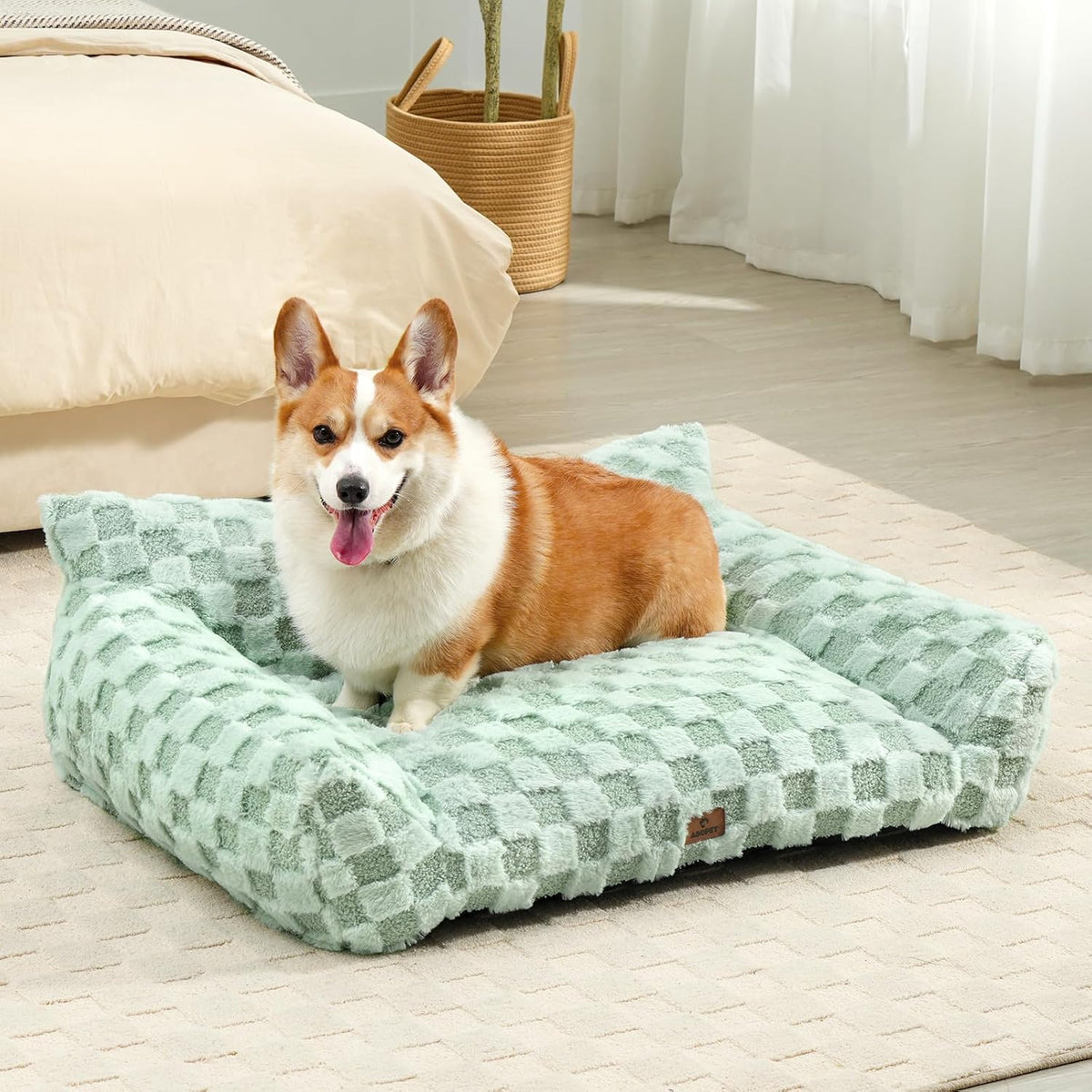 Large Dog Bed Sofa, Fluffy Pet Bed for Medium and Large Dogs, Supportive Dog Couch Sofa for Dogs