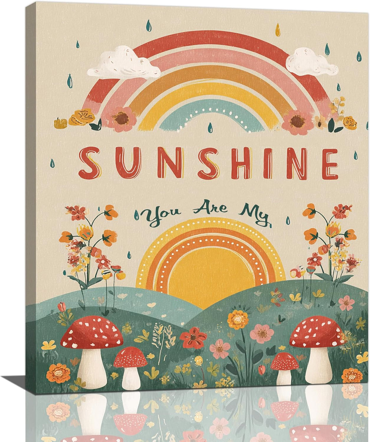 You Are My Sunshine Inspirational Canvas Wall Art Motivational Encouragements Wall Decor First