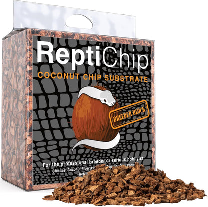 ReptiChip Reptile Substrate Coconut Chip Bedding 72 Quart Compressed Organic Coco Husk Block for