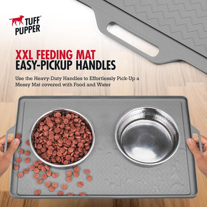 Tuff Pupper 22x16 Medium Dog Feeding Mat for Food and Water | Dog Food Mats for Floors | Waterproof