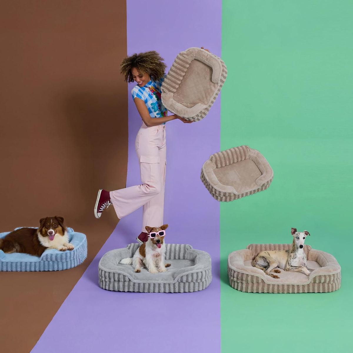 LE SURE Cute Dog Bed for Small Dogs, Orthopedic Waterproof Small Pet Beds with Sides, Non-Slip