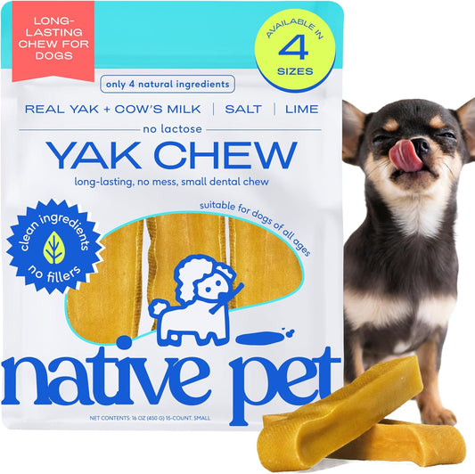 Native Pet Yak Cheese Himalayan Dog Chews - Long Lasting Dental Sticks for Small Breeds– 100% All