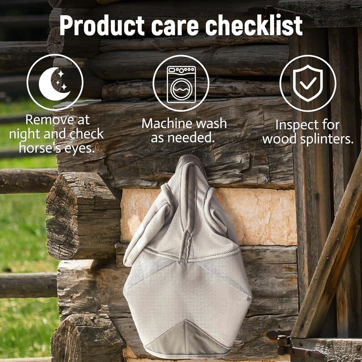 Horse Fly Mask, Adjustable Fly Masks for Horses with Ears, UV Protection from Insect Pests Comfort