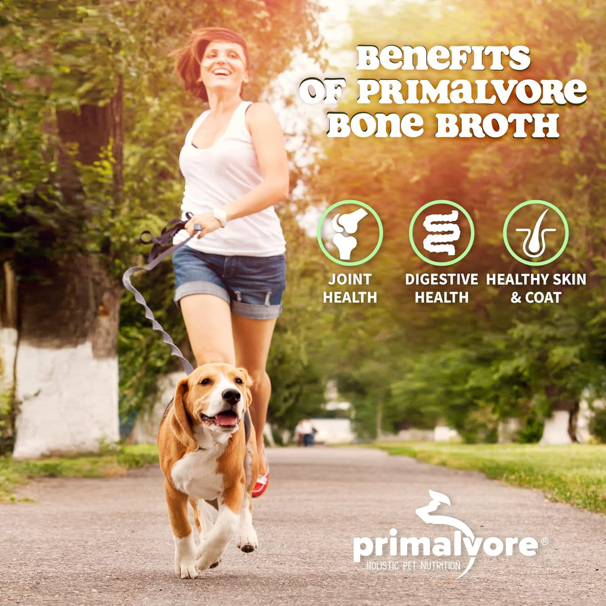 Primalvore Grass-Fed Beef Bone Broth for Dogs &Cats, Mobility Formula w/Collagen Peptides to Help