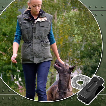 Jenaai 3 Pieces Brass Pet Training Clicker Dog Necklace Signaling Cricket Clicker Training for