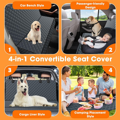 MIXJOY Dog Car Cover for Back Seat Cover Protector Waterproof Dog Seat Covers for Cars, Car Seat