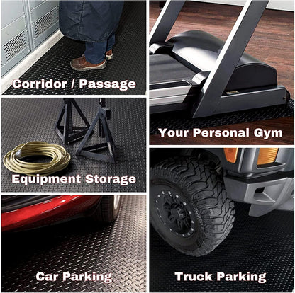 SEAL 6 x 15 Ft Premium Garage Floor Mat, Solid 2.8mm Thickened Black Commercial Grade Heavy Duty