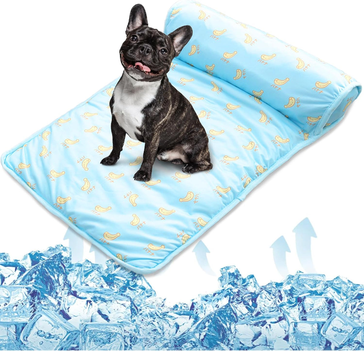 PUMYPOREITY Cooling Dog Mat, Self-Cooling Pad for Dogs & Cats, Blue, Medium, 15.7 x 23.6 x 1.9