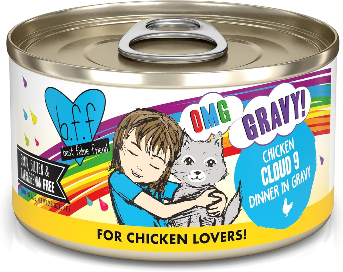 Weruva B.F.F. OMG - Best Feline Friend Oh My Gravy!, Chicken Cloud 9 with Chicken in Gravy, 2.8oz