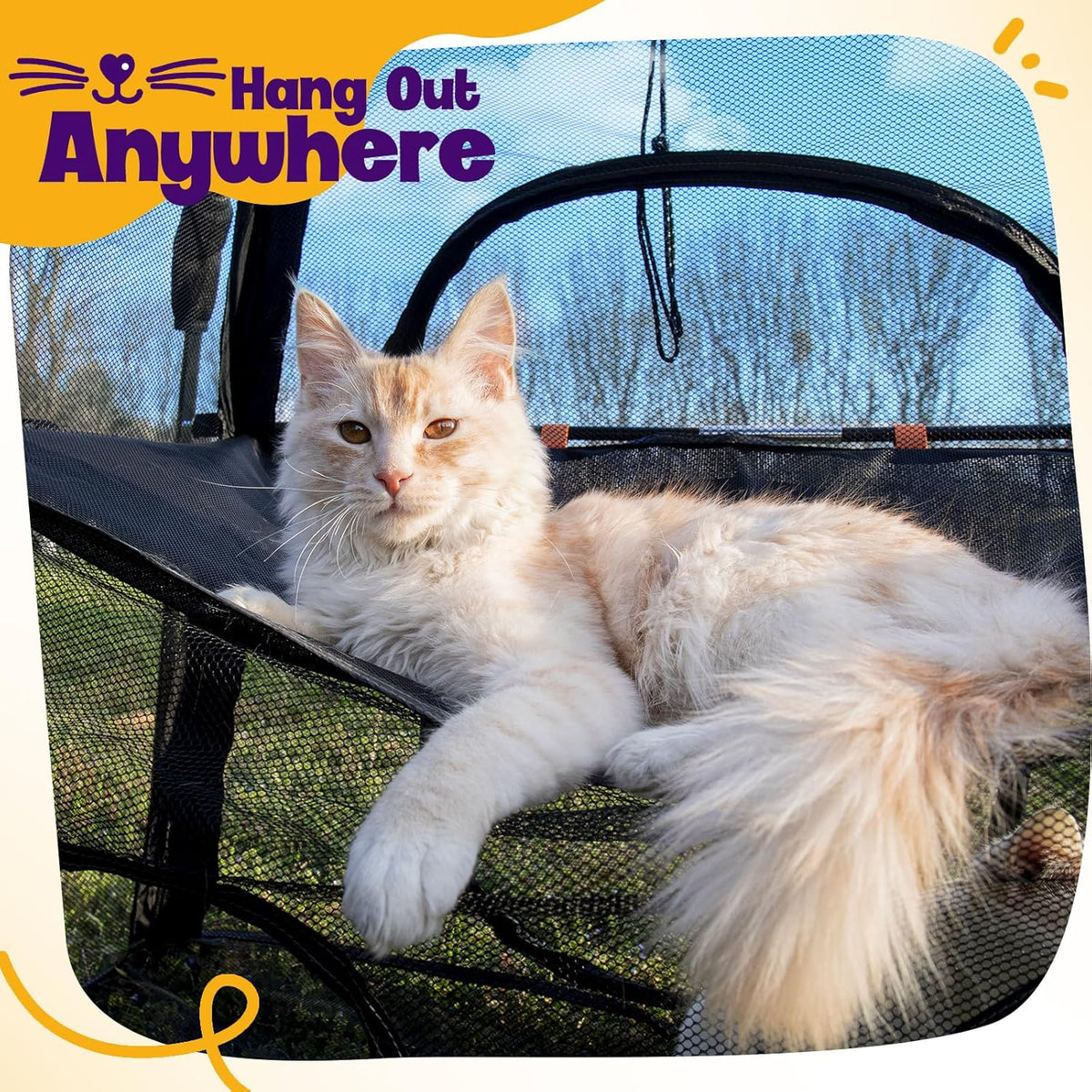 Extra Large Catio Outdoor Cat Enclosure Rywell 2-Tier Cat Tent for Patio, Balcony, Indoor &