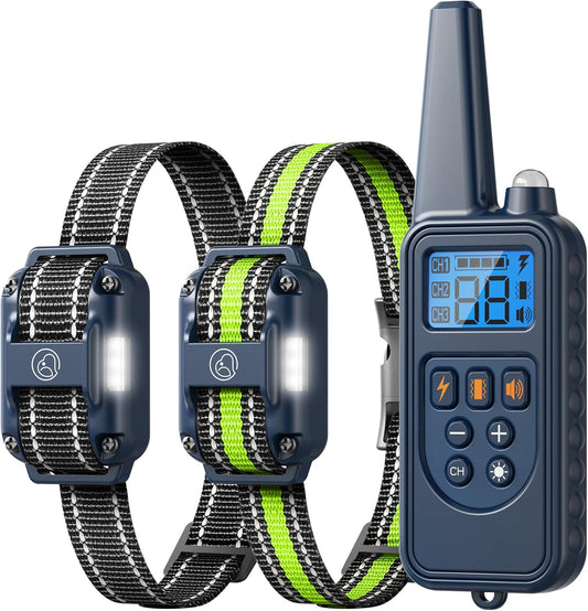 Dog Training Collar, Rechargeable e-Collars for Dogs Training with Beep, Vibration, Humane