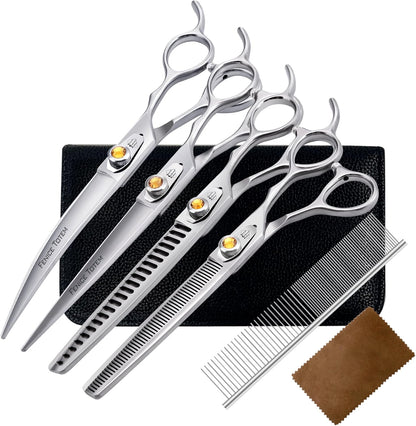 Fenice Professional Dog Grooming Scissors: Shears Set for Dogs Trimming Made Of Japanese 440C