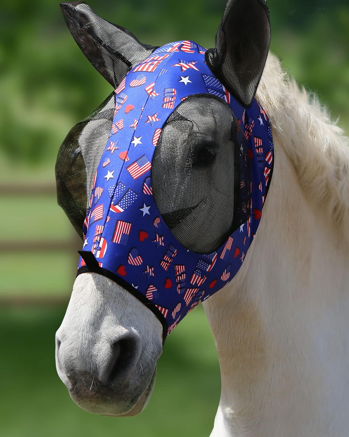 Harrison Howard Super Comfort Stretchy Fly Mask Large Eye Space with UV Protection Soft on Skin