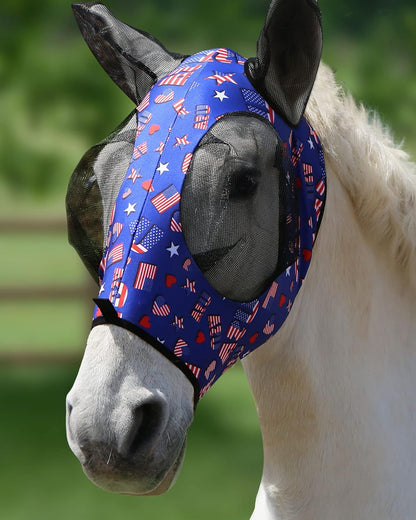 Harrison Howard Super Comfort Stretchy Fly Mask Large Eye Space with UV Protection Soft on Skin