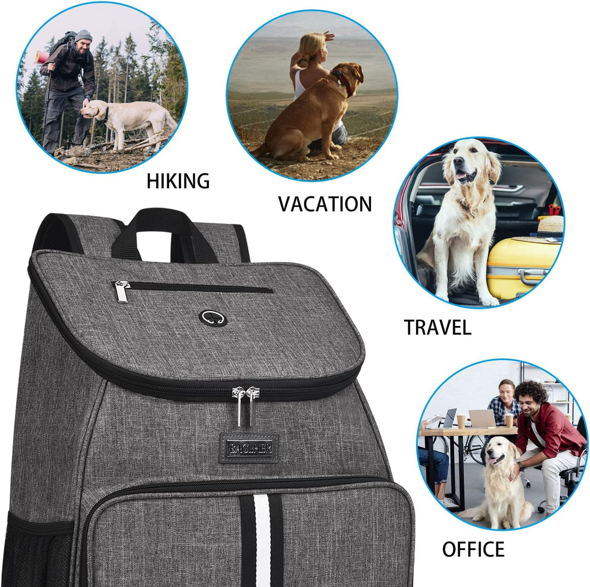 BAGLHER丨Dog Travel Bag, Airline Approved Pet Supplies Backpack, Dog Travel Backpack Accessories Set