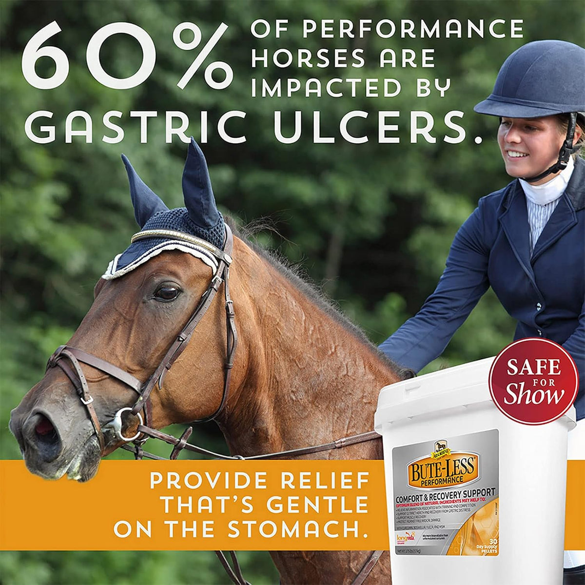 Absorbine Bute-Less Performance Advanced Formula Horse Supplement Pellets, Supports Healthy
