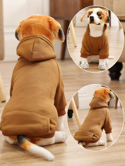 6 Pieces Dog Hoodie Dog Clothes Sweaters with Hat, Pet Winter Clothes Warm Hoodies Coat Sweater for