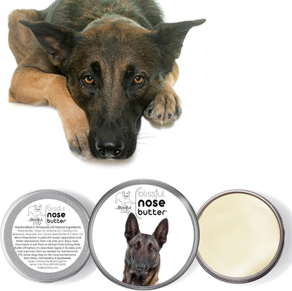 The Blissful Dog Belgian Malinois Nose Butter for Dry, Cracked Skin, Lick-Safe Dog Nose Balm with