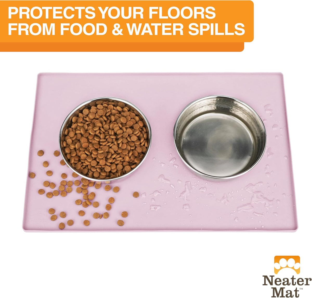 Neater Pet Brands Neater Mat Pet Mats for Food and Water, Cat & Dog Bowl Mat Waterproof Silicone