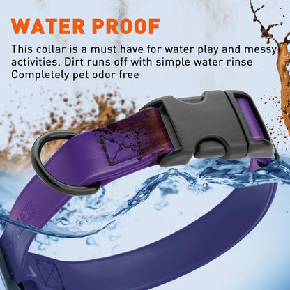 Dogline Biothane Waterproof Dog Collar with Quick Release Buckle Strong Coated Nylon Webbing with