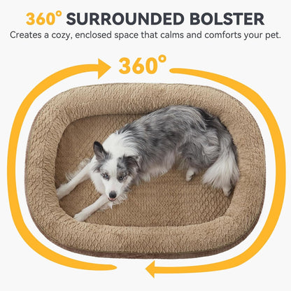 JOEJOY Orthopedic Dog Bed for Medium Dogs, Egg-Crate Memory Foam Pet Bed with Bolster Sides