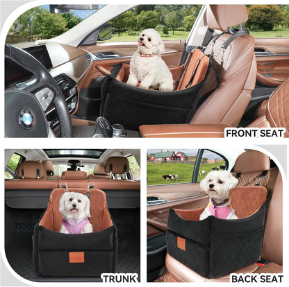 Dog Car Seat for Small/Medium Dogs, Dog Booster Car Seats with Thick Cushion for Dogs Under 35lbs
