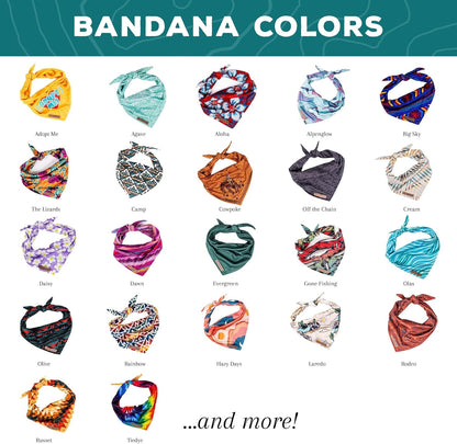 Wilderdog Dog Bandana with Lightweight Quick Drying Poly-Blend Mesh Material in Rainbow