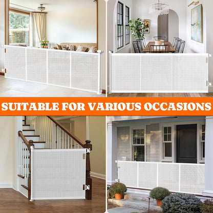 Pawtners Retractable Baby Gates Extra Wide, 41" Tall Extends up to 71" Wide, Dog Gate Indoor with