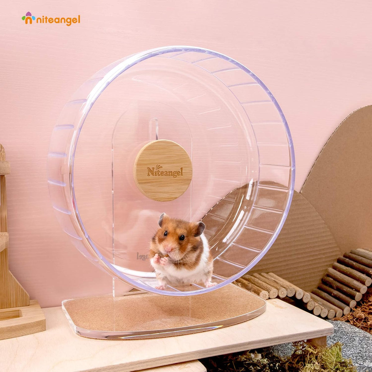 Niteangel Super-Silent Hamster Exercise Wheels - Quiet Spinner Hamster Running Wheels with