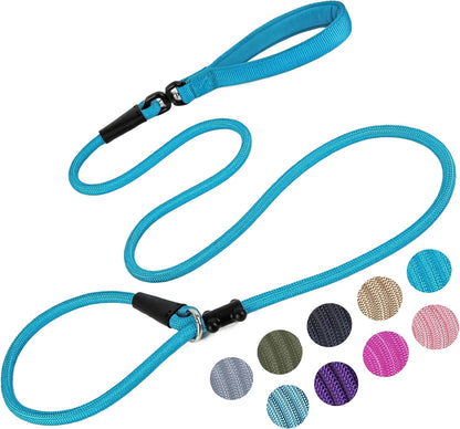 Slip Lead Dog Leash，Strong Nylon Rope Leash and Padded Handle,No Pull Outdoor Walking Training Lead