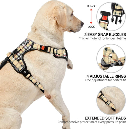 NESTROAD No Pull Dog Harness with Leash, Reflective No Choke Pet Vest Harness,Adjustable Soft