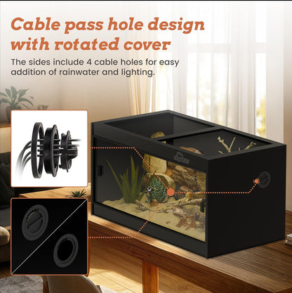 4x2x2 (120 Gallon) PVC Reptile Enclosure, RepWild Terrarium/Tank with Heavy-Duty Screen Top, Glass