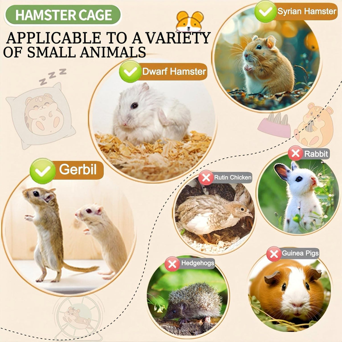 17 in 1 Clear Acrylic Hamster Cage with All Accessories,13.5''L* 10''W* 21''H Dwarf Hamster