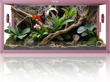 50 Gallon Bearded Dragon Tank, Reptile Enclosure for Easy Maintenance, Front Opening Reptile Tank