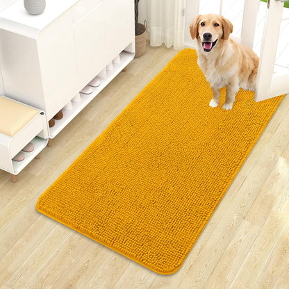 OLANLY Dog Door Mat for Muddy Paws 44x24, Absorbs Moisture and Dirt, Absorbent Non-Slip Washable