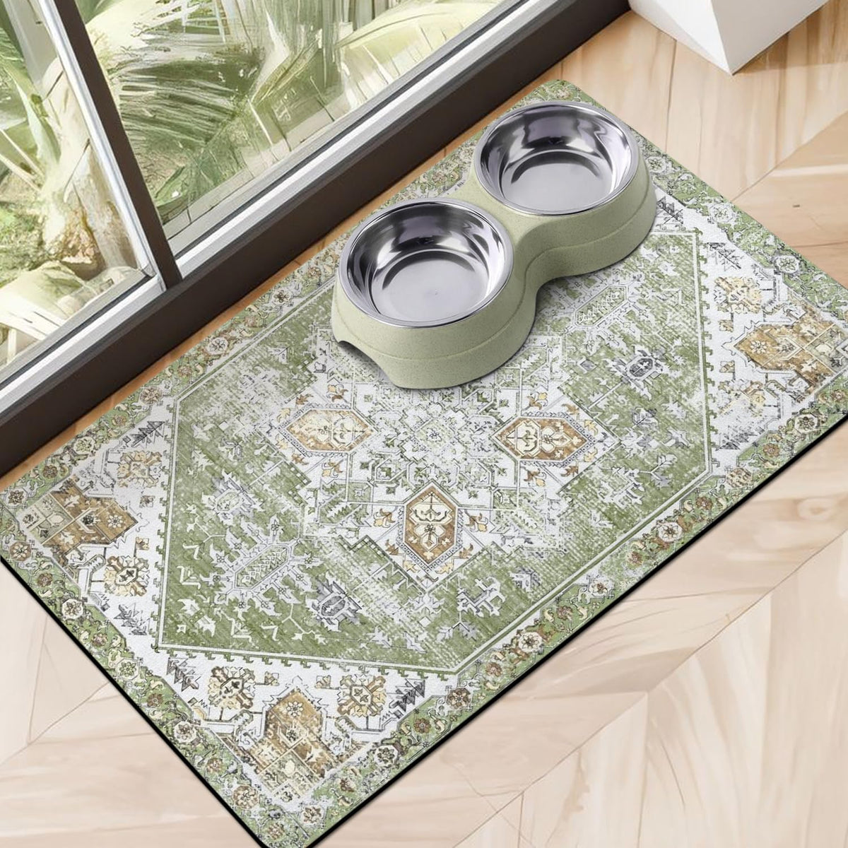 Dog Food Mats for Floors, Absorbent Dog Bowl Mat for Food and Water Dispenser Mat, Quick Dry Cat