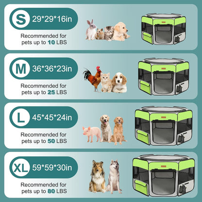 Dog Playpen, Portable Pet Play Pen for Cat, Puppies, Rabbits, Chickens, Foldable Large-Capacity Pet