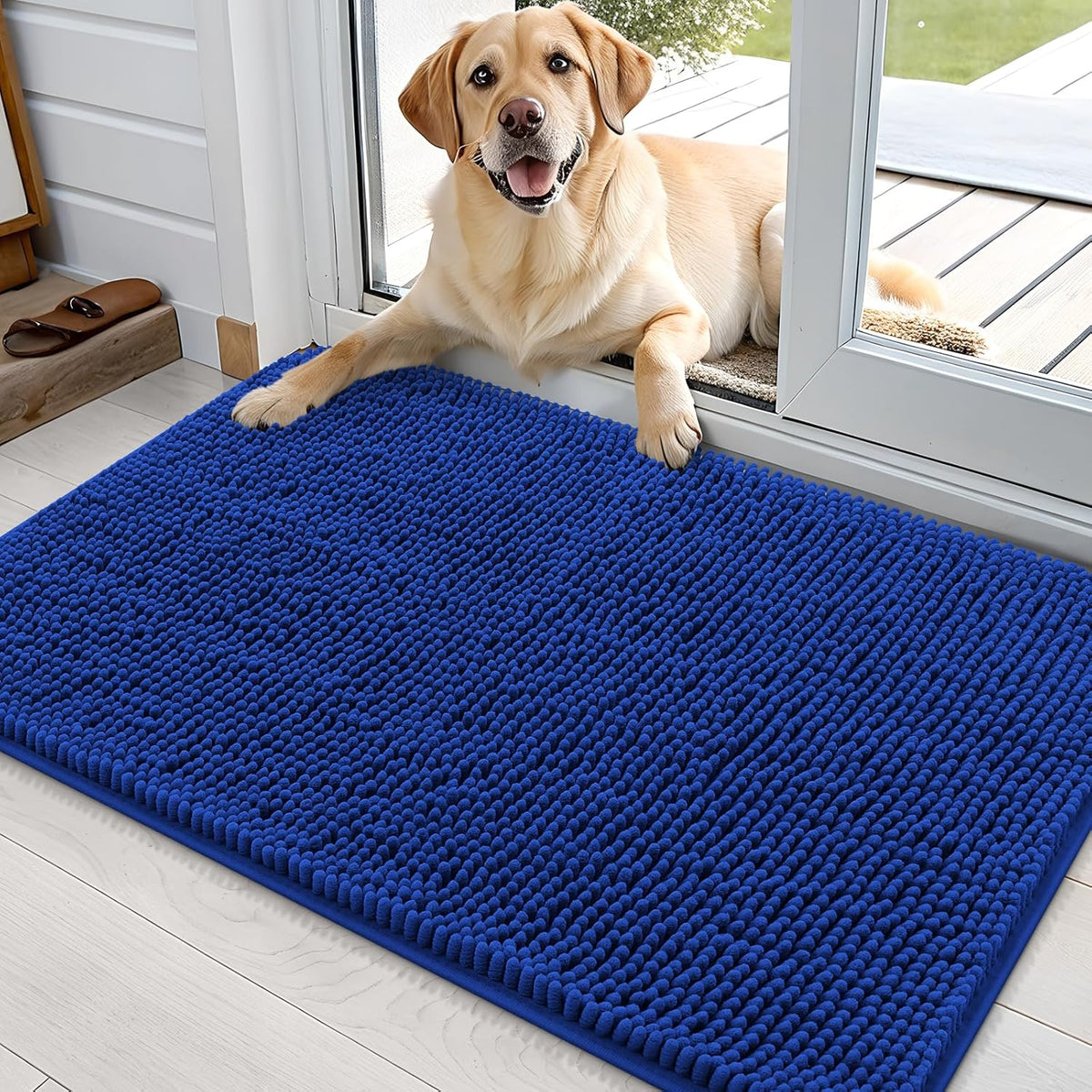OLANLY Dog Door Mat for Muddy Paws 36x24, Absorbs Moisture and Dirt, Absorbent Non-Slip Washable