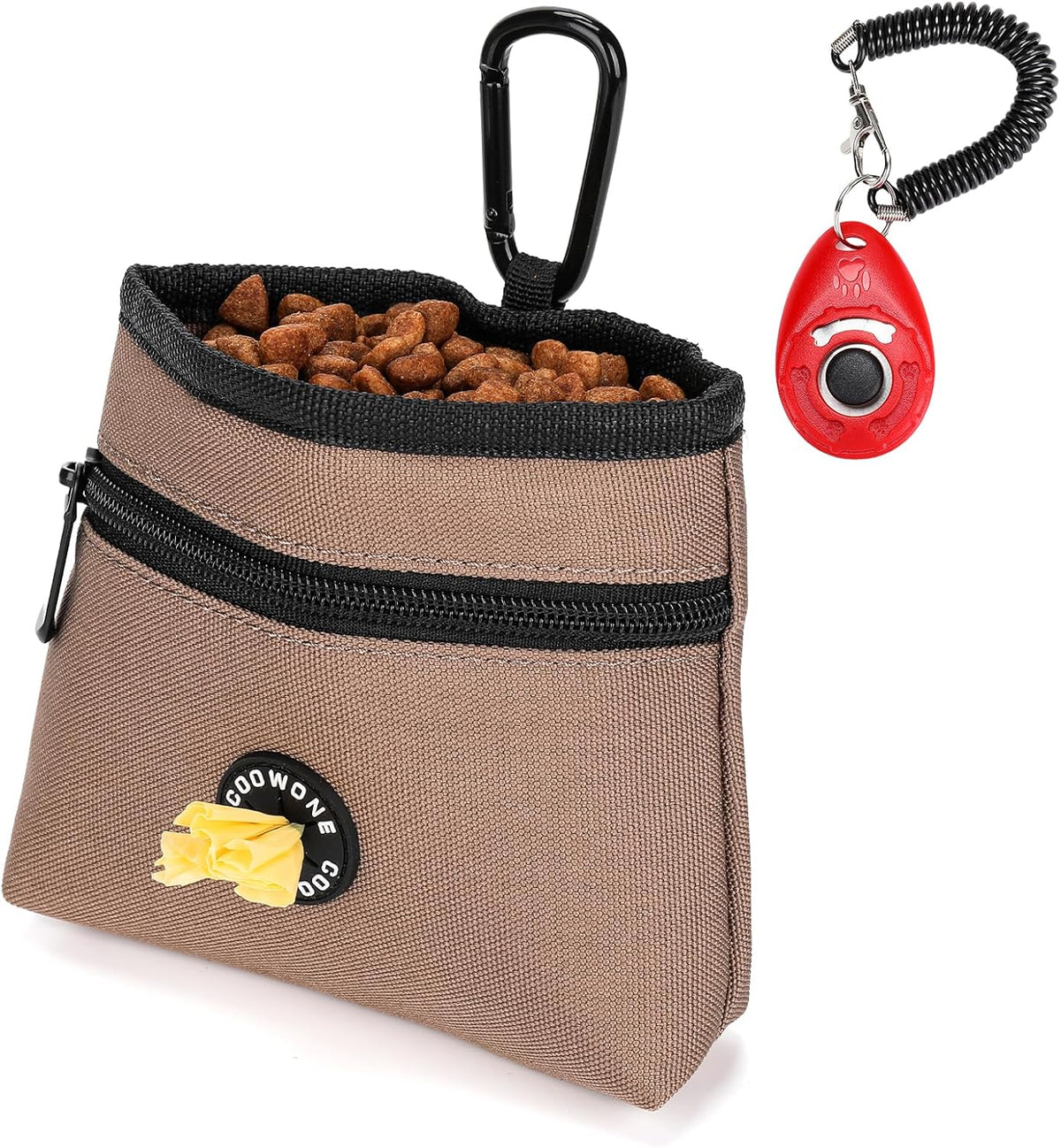 COOWONE Dog Treat Pouch with Pet Training Clicker, Detachable Dog Puppy Training Treat Bag, 900D
