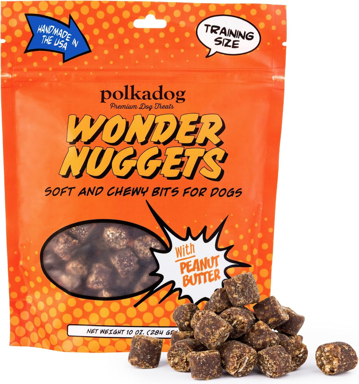 Polkadog Wonder Nuggets – Soft & Chewy Dog Treats with Peanut Butter – Healthy, Limited Ingredient