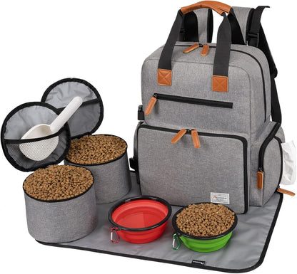 Modoker Dog Travel Bag, Airline Approved Backpack for Pet Accessories Organizer, Tote Weekend Bag
