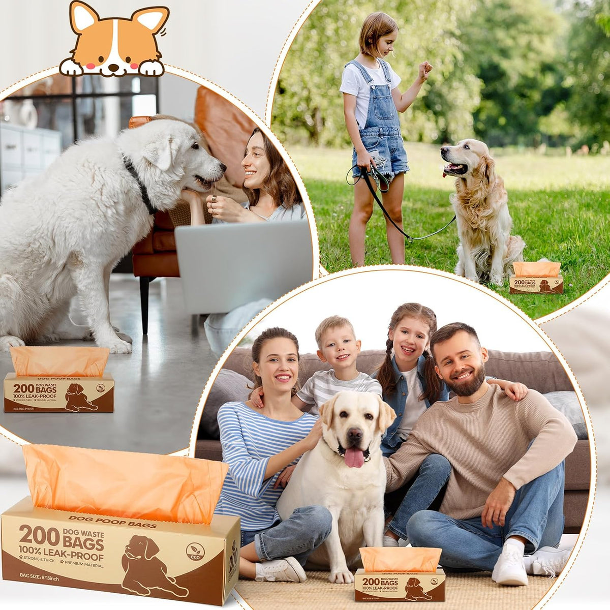 Sherr 20 Boxed Rolls 4000 Counts Dog Poop Bags Bulk Leak Proof Dog Waste Bags Universal Pet Doggy