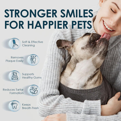 Mooncat Dental Finger Wipes for Dogs & Cats - Easy Teeth Cleaning to Remove Plaque, Tartar &
