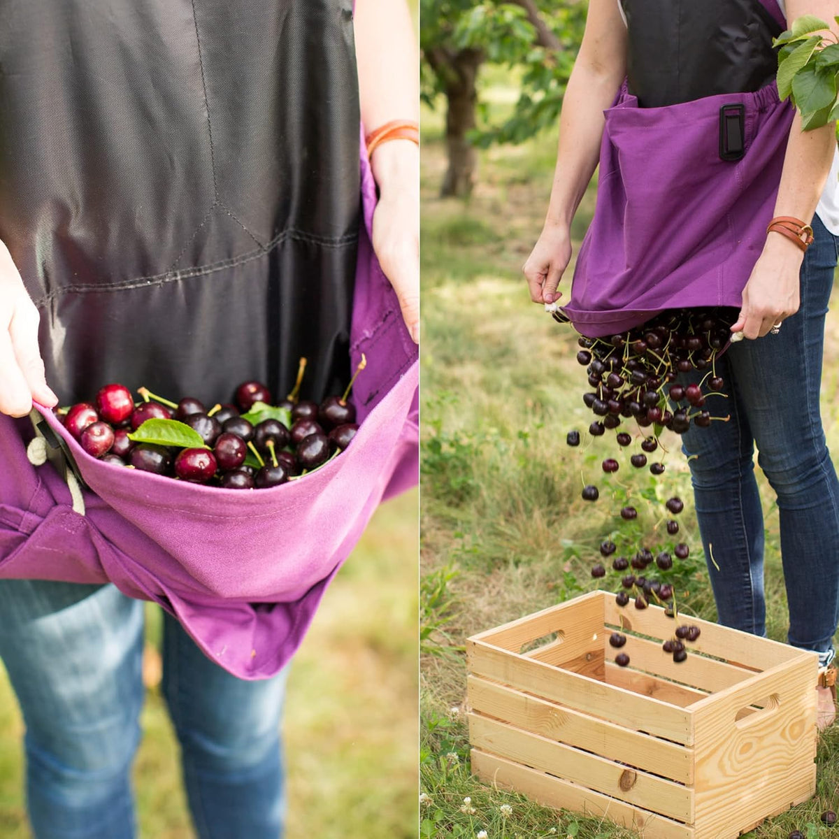 Roo Gardening Apron with Pockets & Harvesting, Picking Pouch - Adjustable, Water-resistant