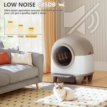 WARCAT Self Cleaning Litter Box Automatic, 90 L Automatic Cat Litter Box for Multiple Cats