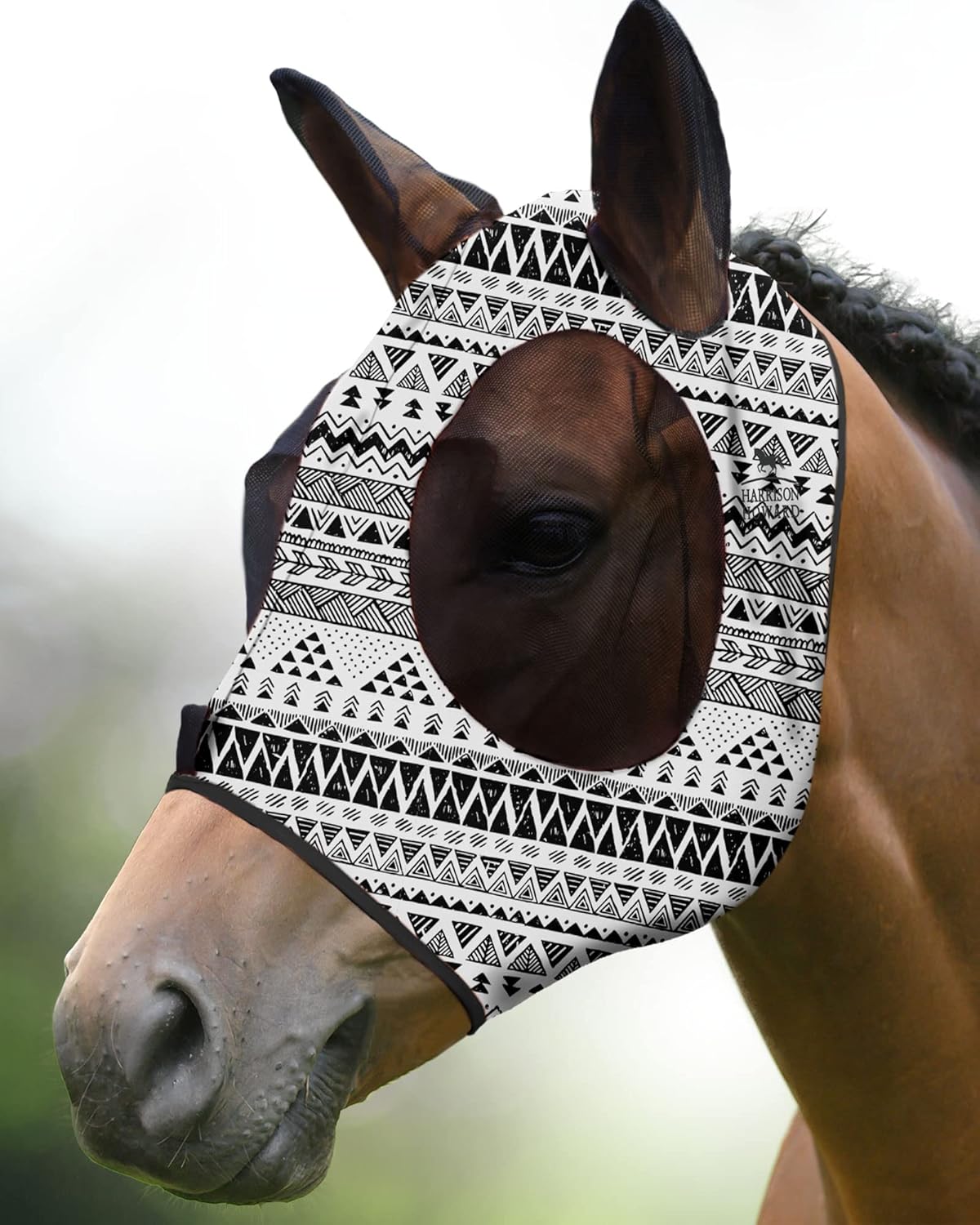 Harrison Howard Super Comfort Stretchy Fly Mask Large Eye Space with UV Protection Soft on Skin