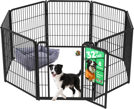 FXW Homeplus Unleashed Indoor Dog Playpen - Stress-Free and Safe Play, Heavy Duty 32 Inch 8 Wire