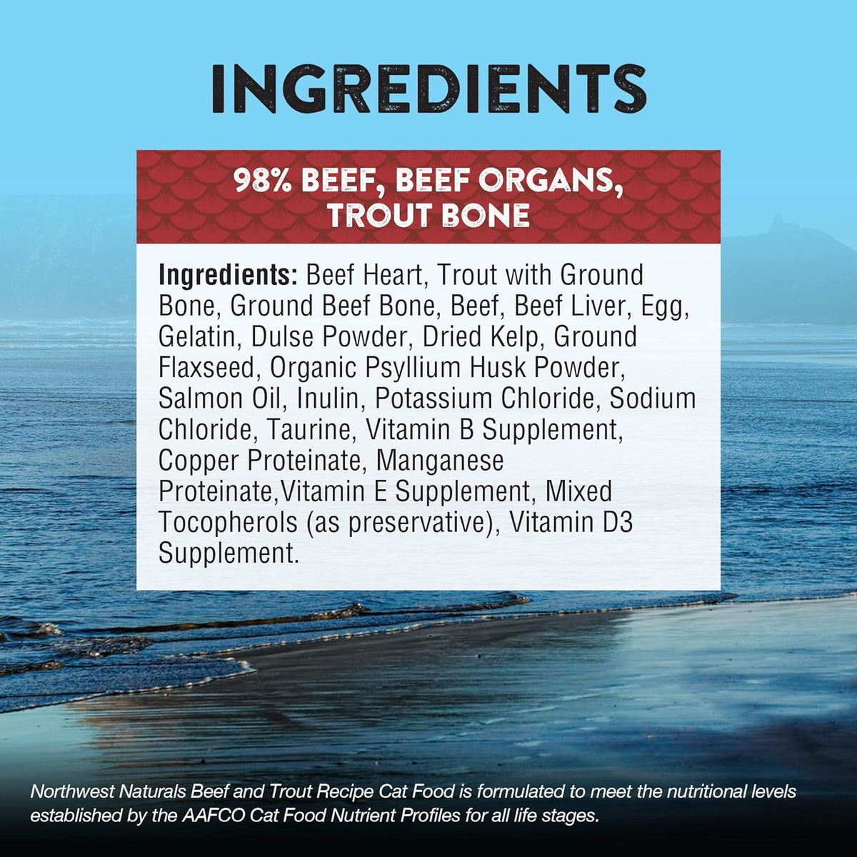 Northwest Naturals Freeze-Dried Beef & Trout Cat & Kitten Food, Bite-Sized Nibbles, Healthy