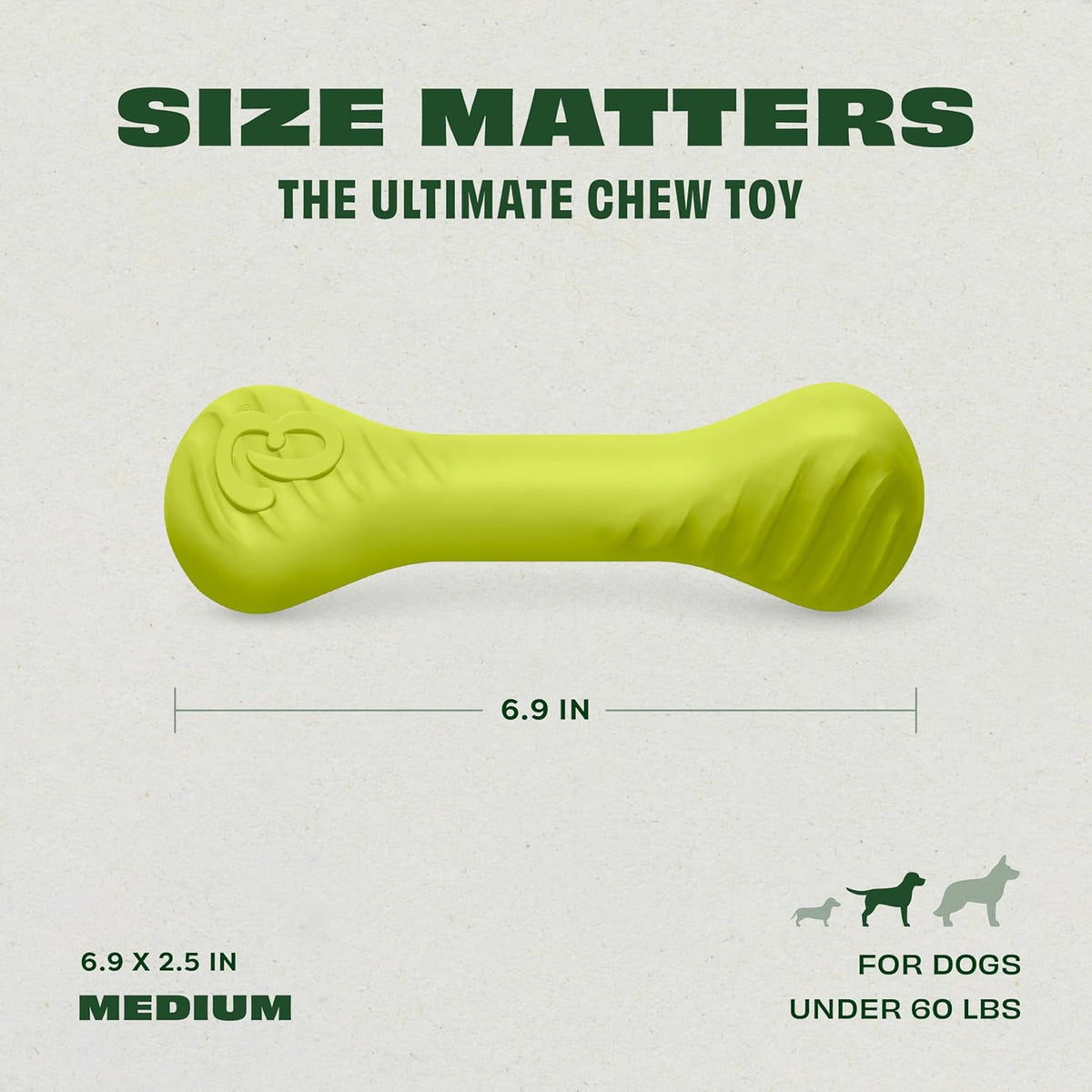 Benebone Natural Rubber Dog Bone Chew Toy, Natural Rubber